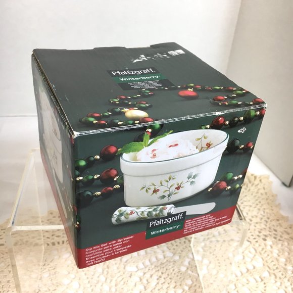 PFALTZGRAFF Winterberry Dip Mix Bowl + Knife Spreader Set - Picture 7 of 14